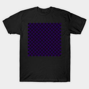 Wonky Checkerboard, Black and Purple T-Shirt